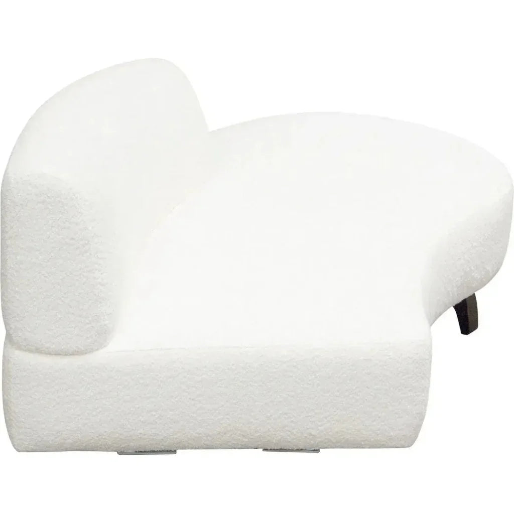Modular Curved Back White Boucle Sherpa Right Chaise-Modular Components-Diamond Sofa-LOOMLAN