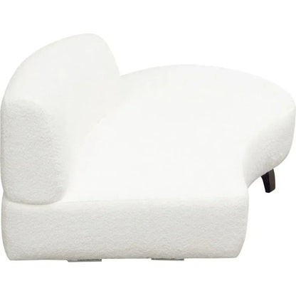 Modular Curved Back White Boucle Sherpa Right Chaise-Modular Components-Diamond Sofa-LOOMLAN