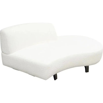 Modular Curved Back White Boucle Sherpa Right Chaise-Modular Components-Diamond Sofa-LOOMLAN