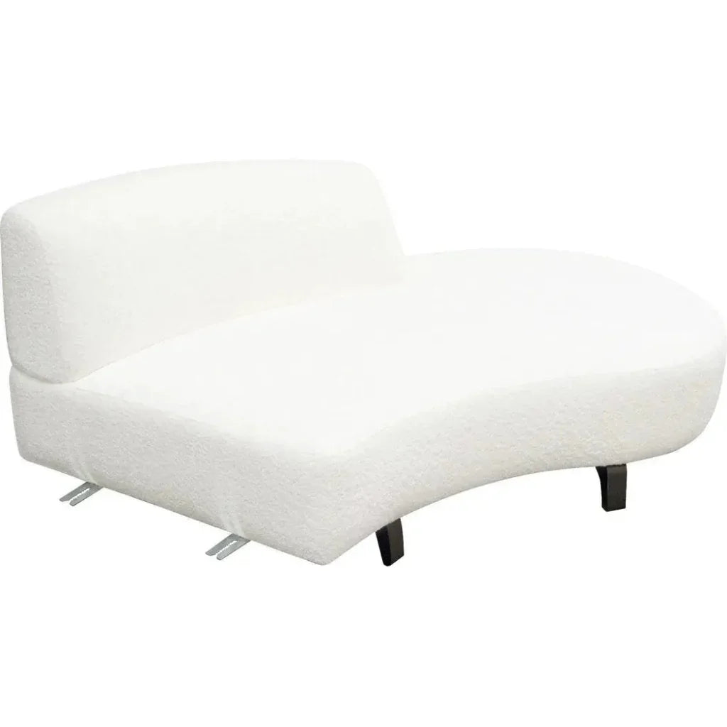 Modular Curved Back White Boucle Sherpa Right Chaise-Modular Components-Diamond Sofa-LOOMLAN