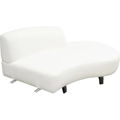 Modular Curved Back White Boucle Sherpa Right Chaise-Modular Components-Diamond Sofa-LOOMLAN