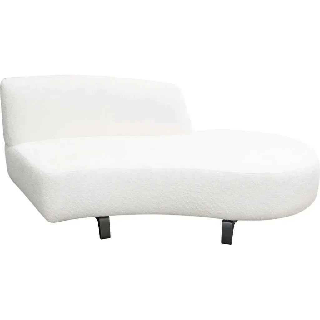 Modular Curved Back White Boucle Sherpa Right Chaise-Modular Components-Diamond Sofa-LOOMLAN