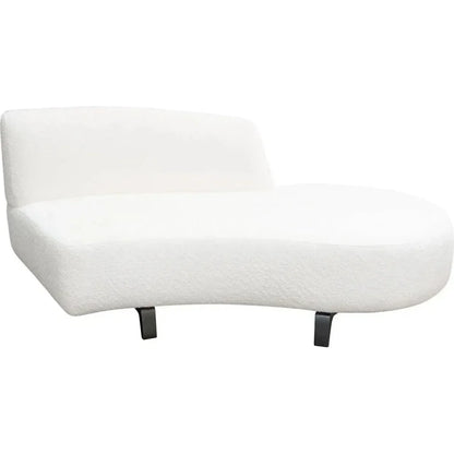 Modular Curved Back White Boucle Sherpa Right Chaise-Modular Components-Diamond Sofa-LOOMLAN