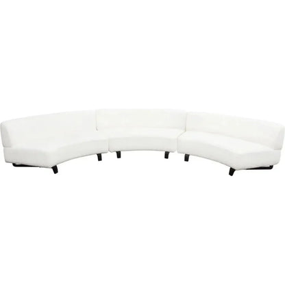 Modular Curved Back White Boucle Sherpa Sofa 3PC Set-Modular Sofas-Diamond Sofa-LOOMLAN