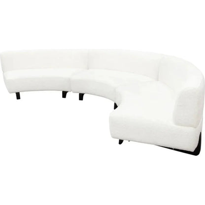 Modular Curved Back White Boucle Sherpa Sofa 3PC Set-Modular Sofas-Diamond Sofa-LOOMLAN