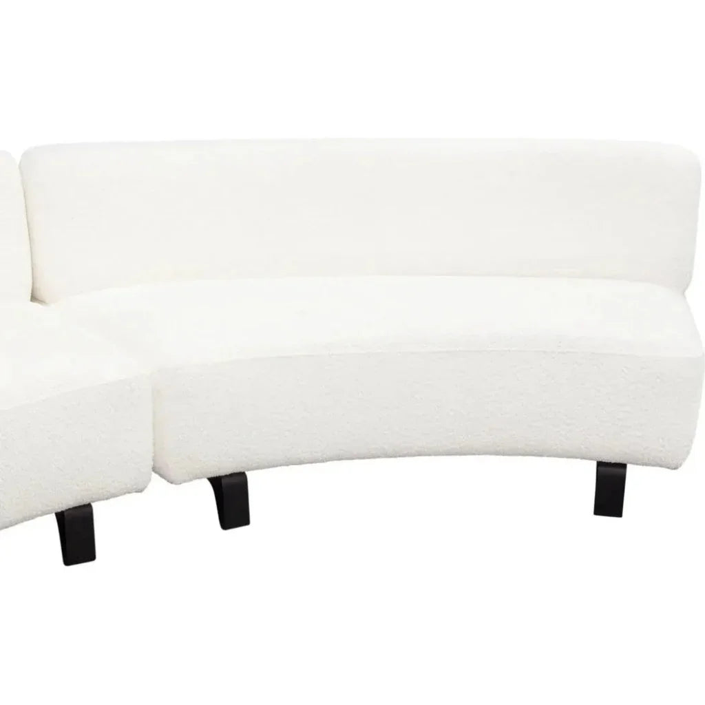 Modular Curved Back White Boucle Sherpa Sofa 3PC Set-Modular Sofas-Diamond Sofa-LOOMLAN