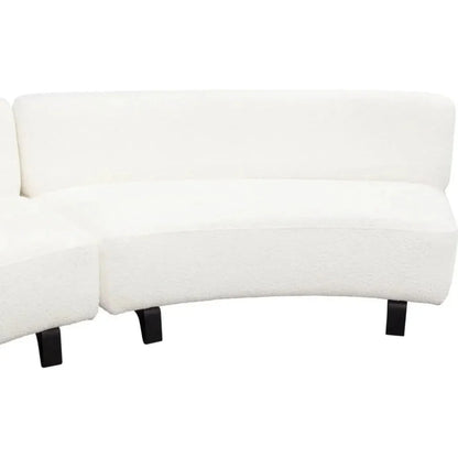Modular Curved Back White Boucle Sherpa Sofa 3PC Set-Modular Sofas-Diamond Sofa-LOOMLAN