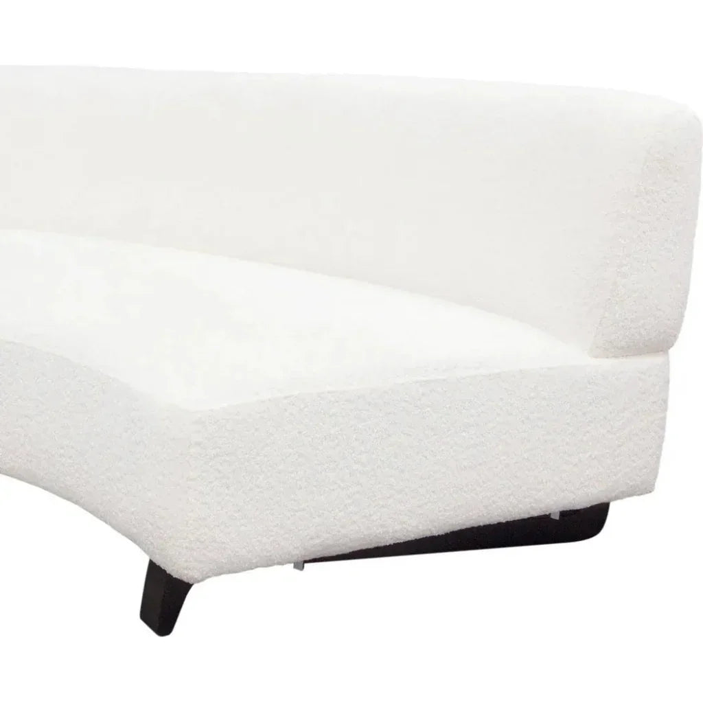 Modular Curved Back White Boucle Sherpa Sofa 3PC Set-Modular Sofas-Diamond Sofa-LOOMLAN