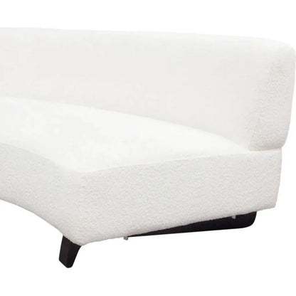 Modular Curved Back White Boucle Sherpa Sofa 3PC Set-Modular Sofas-Diamond Sofa-LOOMLAN