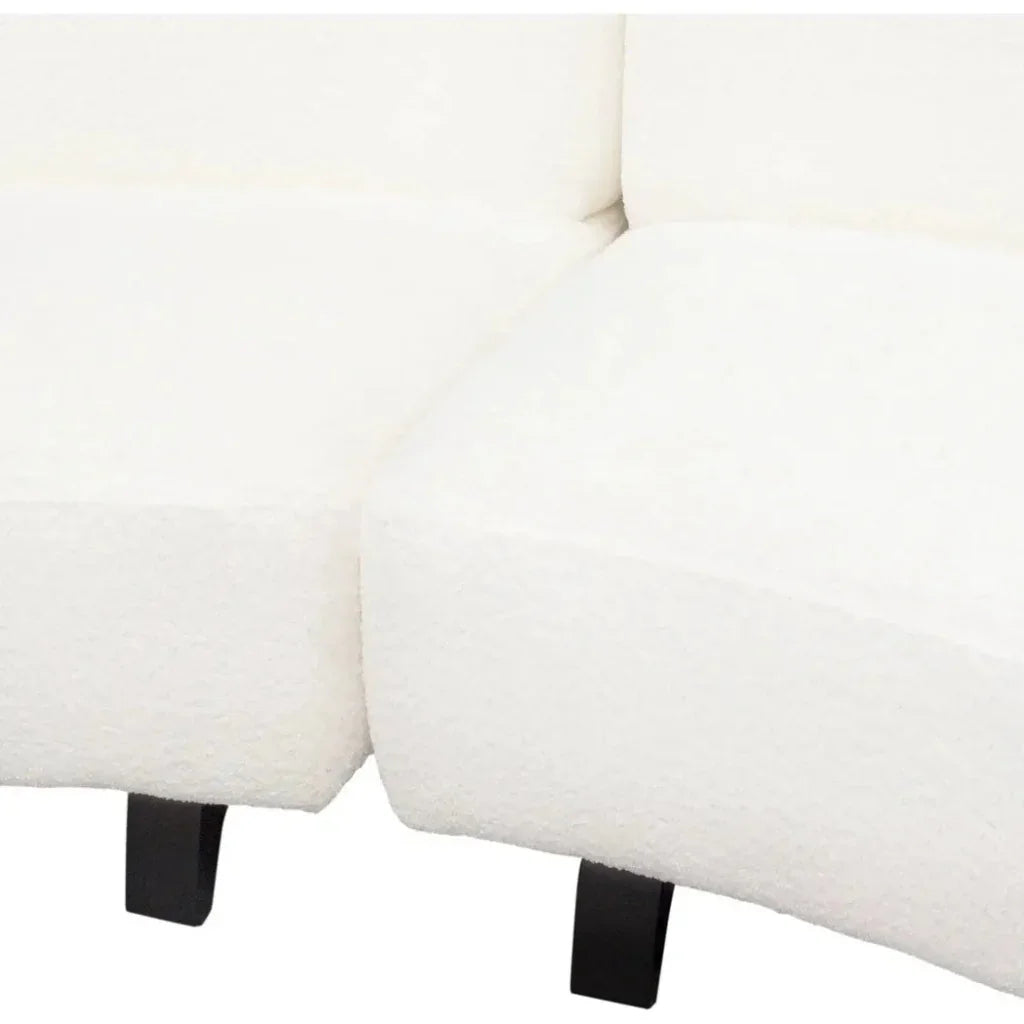 Modular Curved Back White Boucle Sherpa Sofa 3PC Set-Modular Sofas-Diamond Sofa-LOOMLAN