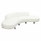 Modular Curved Back White Boucle Sofa Chaise 2PC Set-Modular Sofas-Diamond Sofa-LOOMLAN