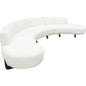 Modular Curved Back White Boucle Sofa Chaise 3PC Set-Modular Sofas-Diamond Sofa-LOOMLAN
