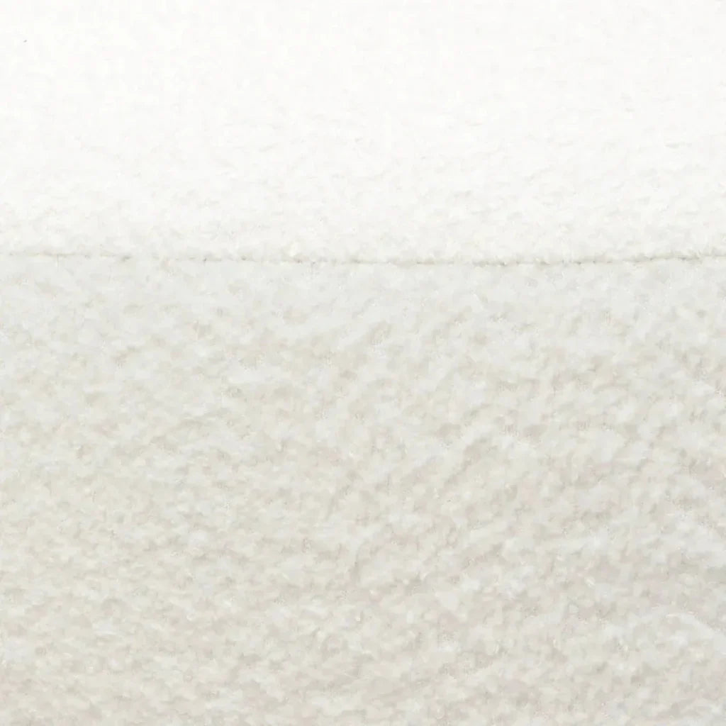 Modular Round White Boucle Sherpa Ottoman Table-Modular Components-Diamond Sofa-LOOMLAN
