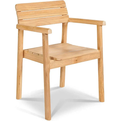 Modurn Teak Outdoor Dining Stacking Armchair 4PC-Outdoor Dining Chairs-HiTeak-LOOMLAN
