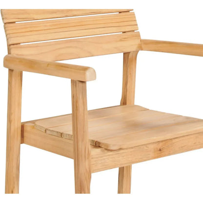Modurn Teak Outdoor Dining Stacking Armchair 4PC-Outdoor Dining Chairs-HiTeak-LOOMLAN