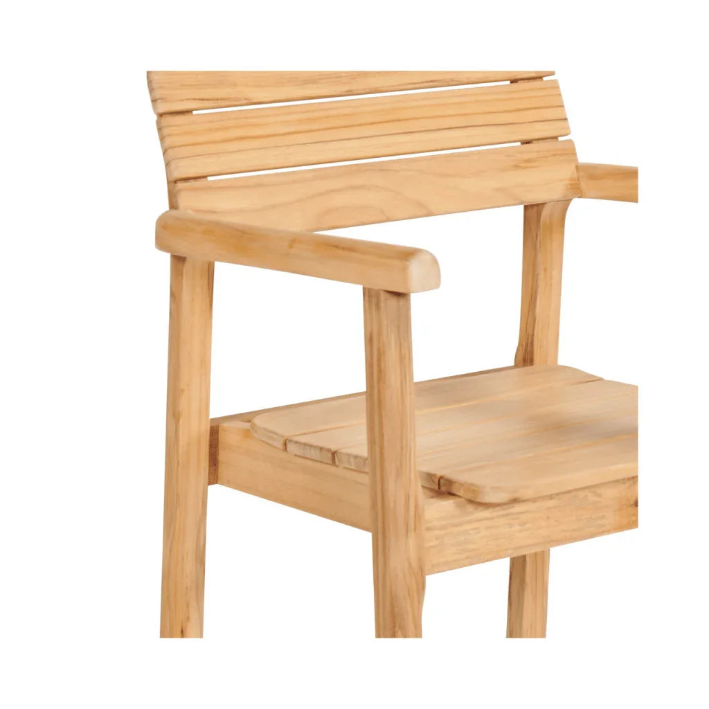 Modurn Teak Patio Rectangular Dining Set 5PC-Outdoor Dining Sets-HiTeak-LOOMLAN