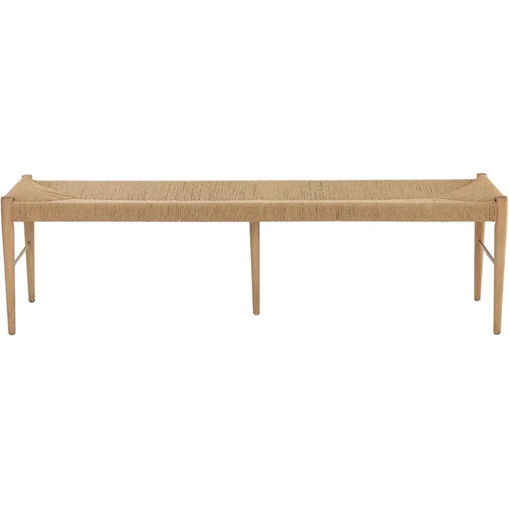 Moira Bench Natural Paper Rope With Solid - LOOMLAN - SUNPAN - Bedroom Benches
