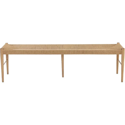 Moira Bench Natural Paper Rope With Solid - LOOMLAN - SUNPAN - Bedroom Benches