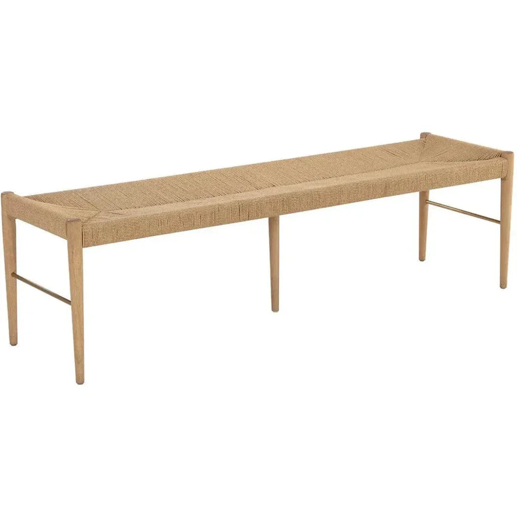Moira Bench Natural Paper Rope With Solid - LOOMLAN - SUNPAN - Bedroom Benches
