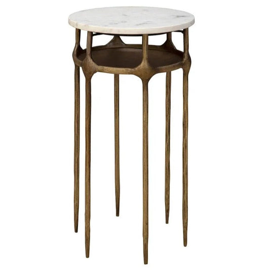 Moira Marble Top Round Side Table - LOOMLAN - Furniture Classics - Side Tables