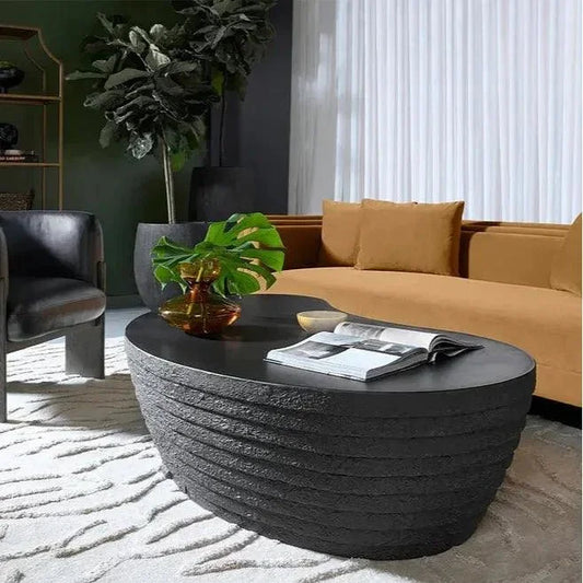 Mojave Coffee Table Concrete Black Outdoor-Outdoor Coffee Tables-SUNPAN-LOOMLAN