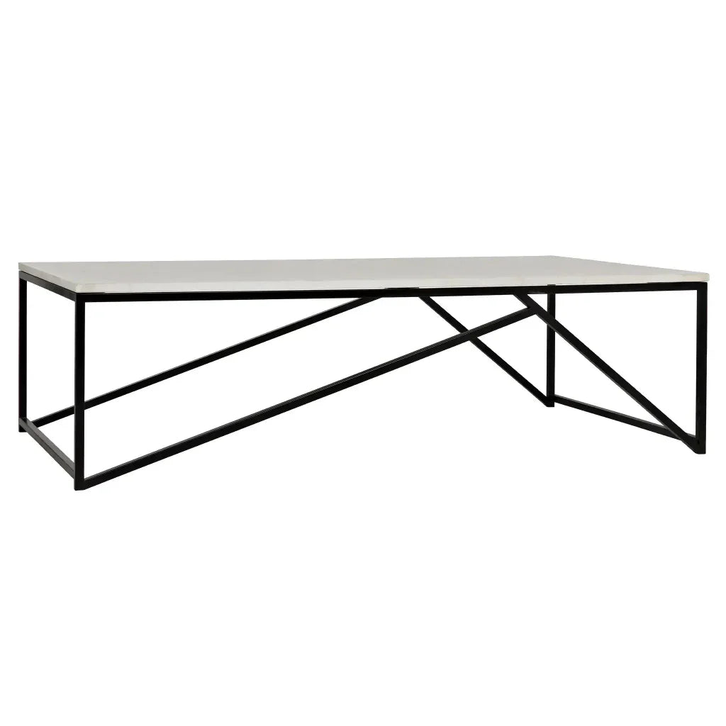 Molimo Marble Top Rectangular Coffee Table - LOOMLAN - Noir - Coffee Tables
