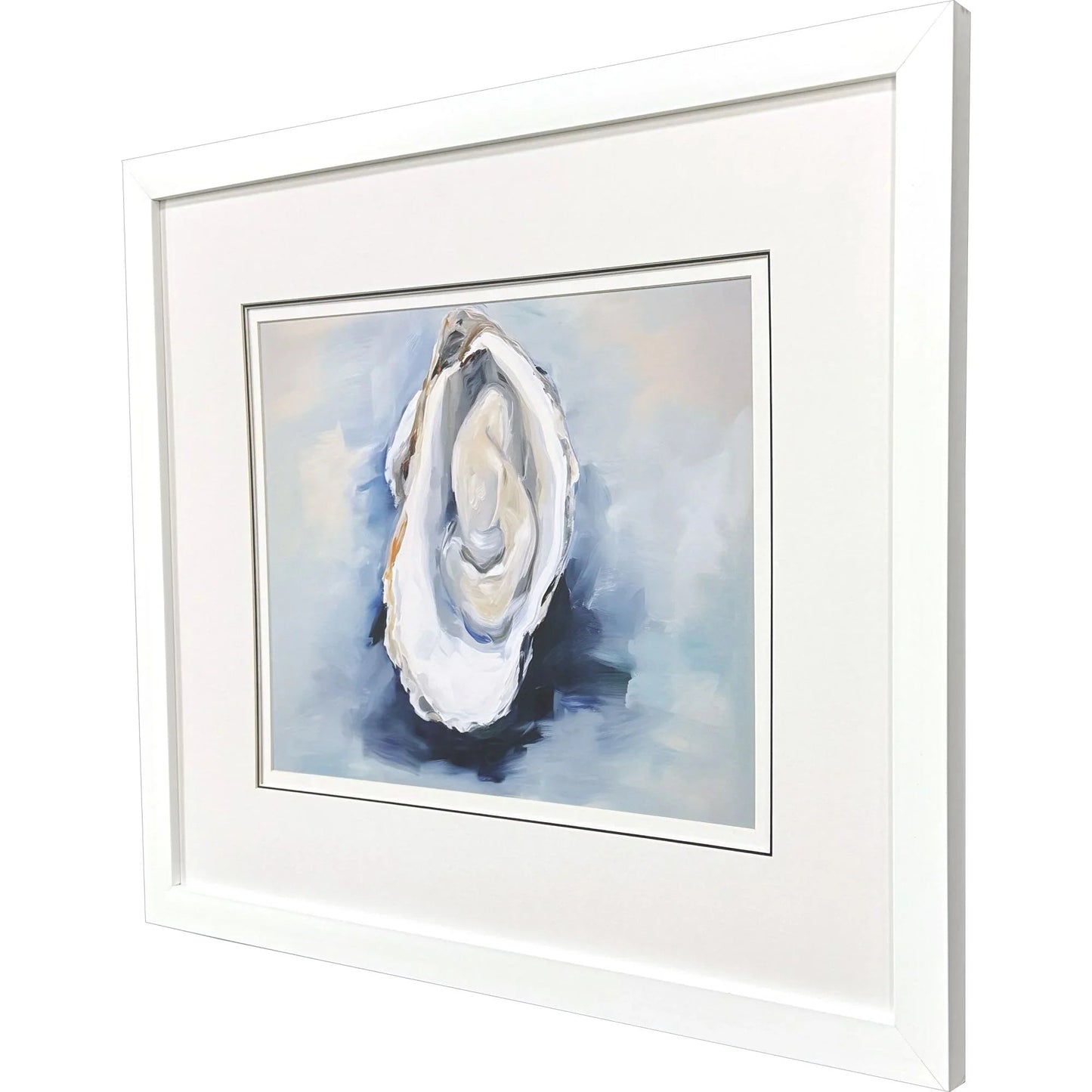Mollusk Blue Glass Front Framed Wall Art