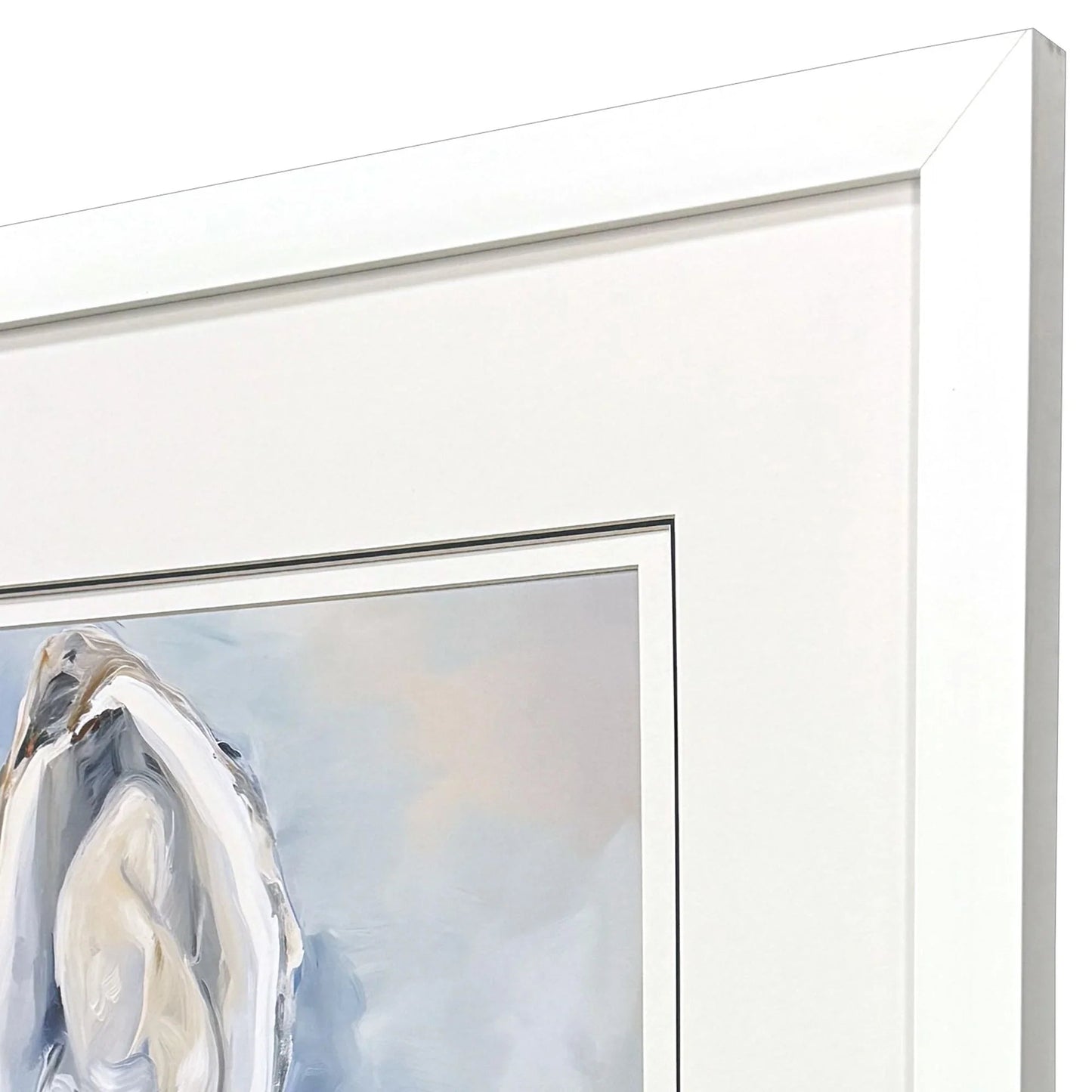 Mollusk Blue Glass Front Framed Wall Art