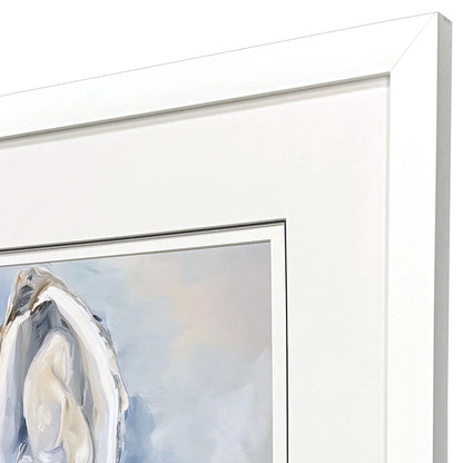 Mollusk Blue Glass Front Framed Wall Art