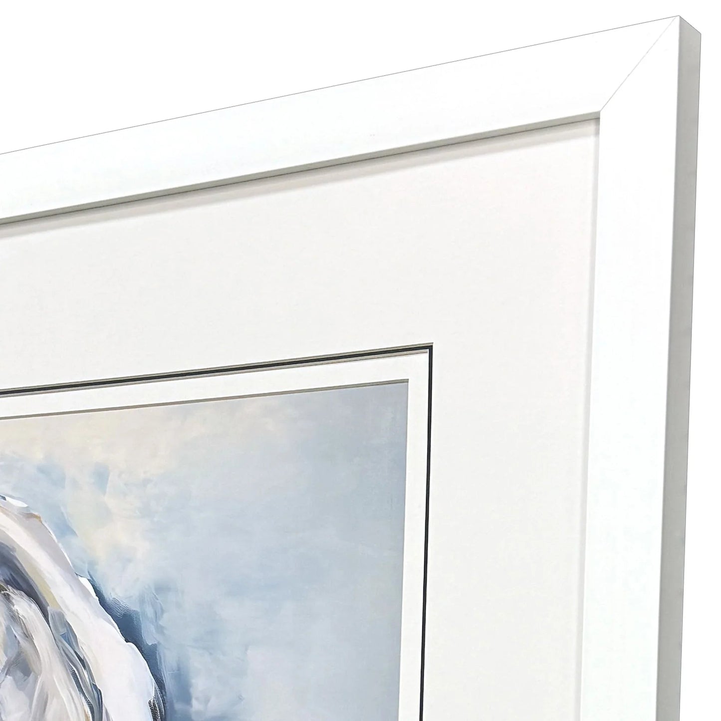 Mollusk Blue Glass Front Framed Wall Art