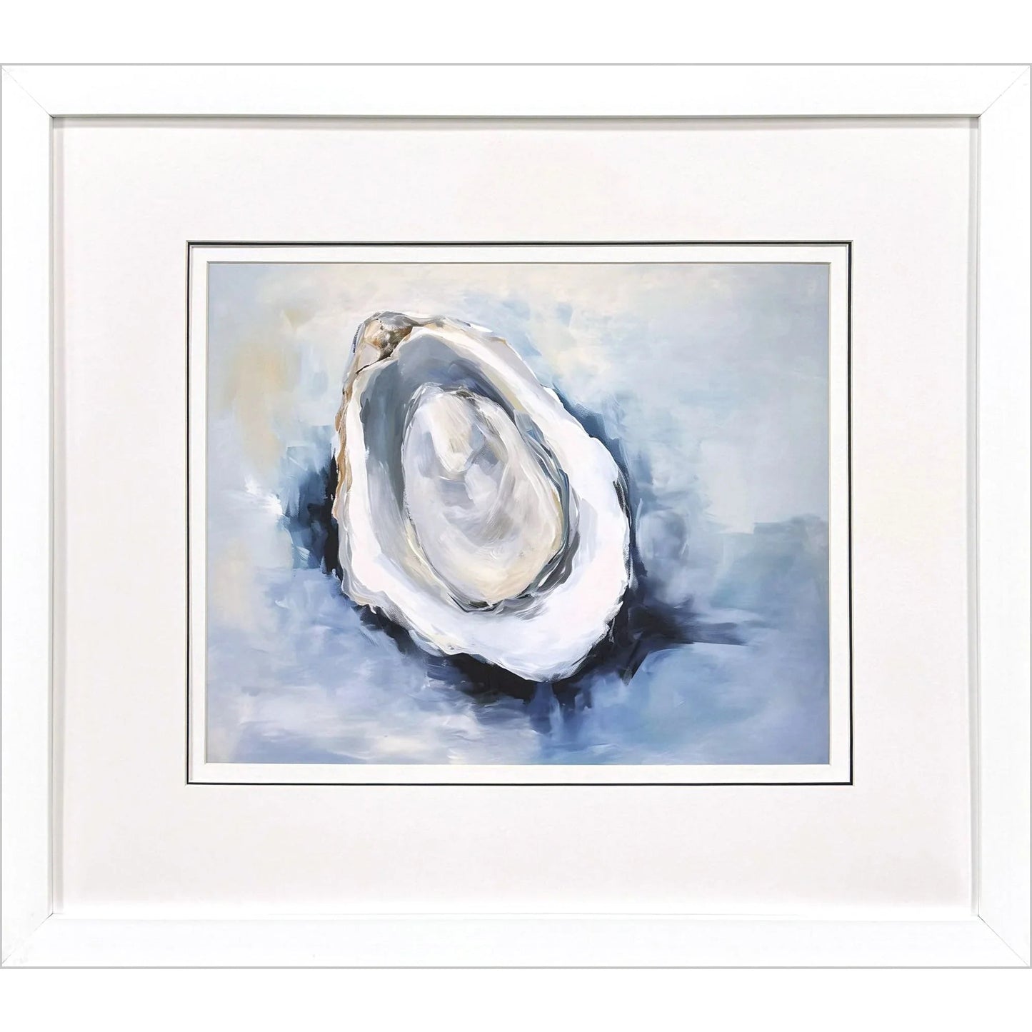 Mollusk Blue Glass Front Framed Wall Art
