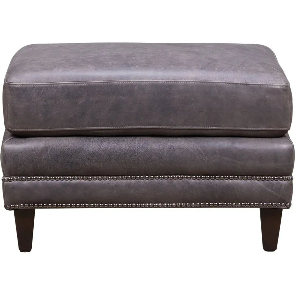 Molly Leather Trastevere Basilica Ottoman - LOOMLAN - Olivia + Quinn - Ottomans