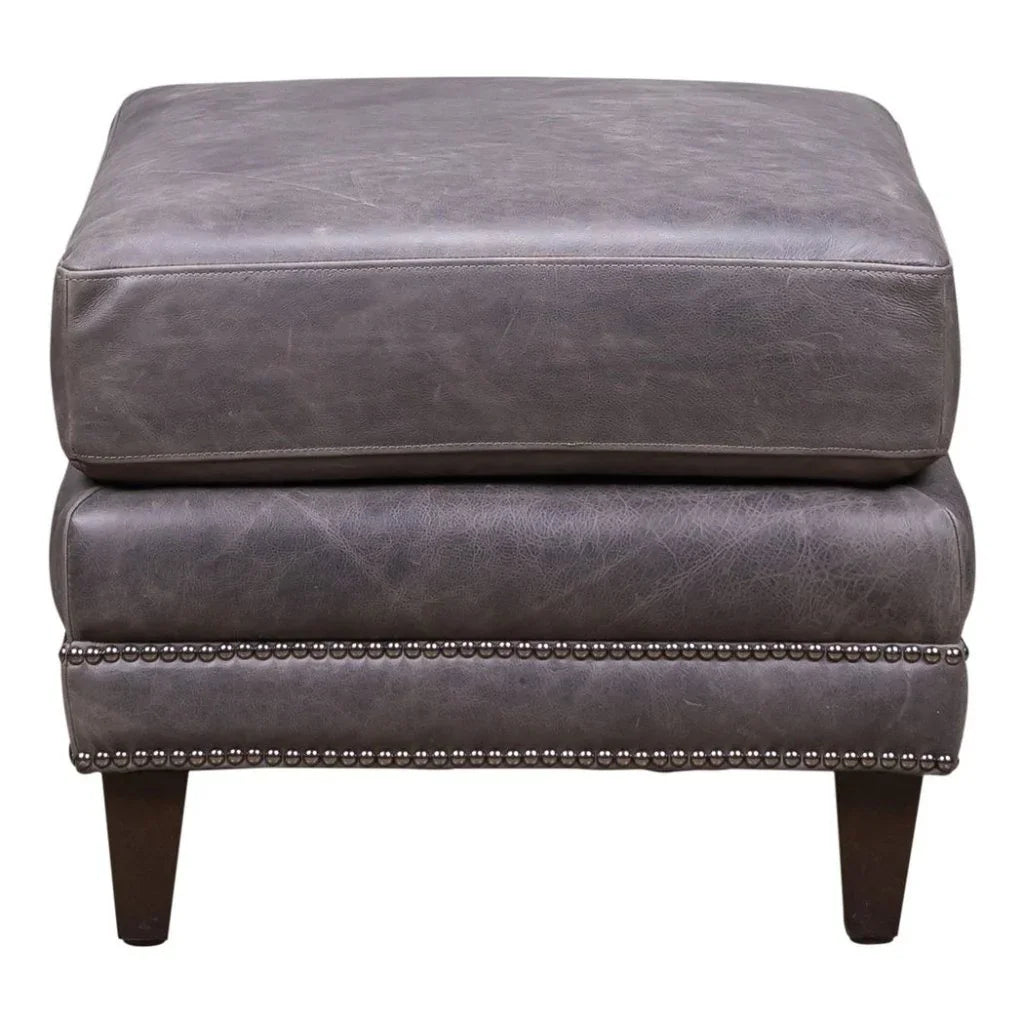 Molly Leather Trastevere Basilica Ottoman - LOOMLAN - Olivia + Quinn - Ottomans