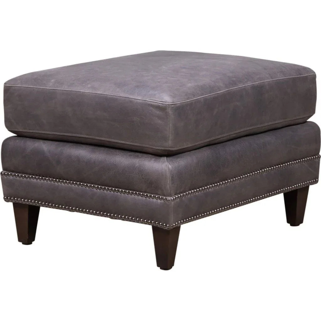 Molly Leather Trastevere Basilica Ottoman - LOOMLAN - Olivia + Quinn - Ottomans