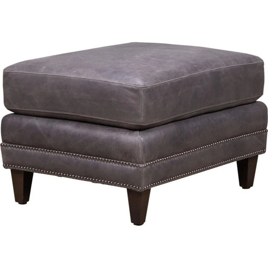 Molly Leather Trastevere Basilica Ottoman - LOOMLAN - Olivia + Quinn - Ottomans