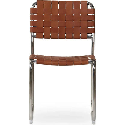 Moma Leather & Stainless Steel Dining Chair 2PC - LOOMLAN - Moe's Home - Dining Chairs