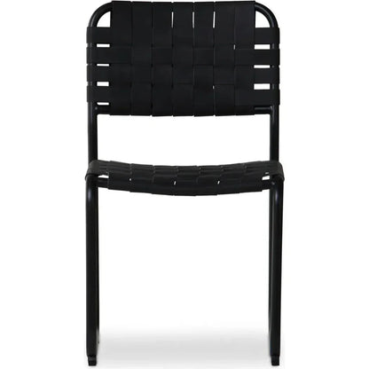 Moma Leather & Stainless Steel Dining Chair 2PC - LOOMLAN - Moe's Home - Dining Chairs