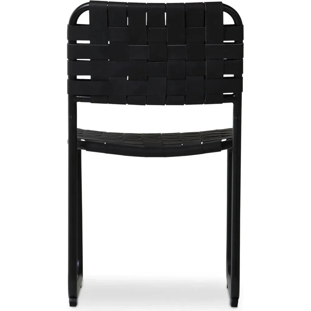 Moma Leather & Stainless Steel Dining Chair 2PC - LOOMLAN - Moe's Home - Dining Chairs