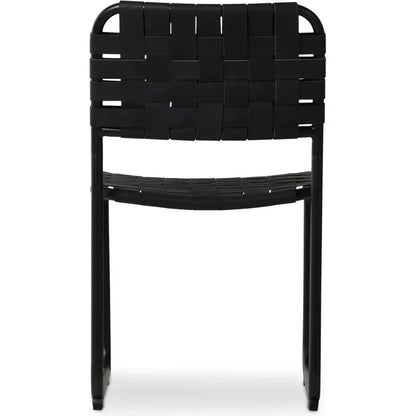 Moma Leather & Stainless Steel Dining Chair 2PC - LOOMLAN - Moe's Home - Dining Chairs