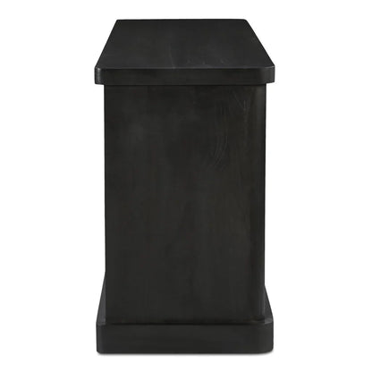 Mona Black Solid Neem Wood Sliding Doors Sideboard - LOOMLAN - Moe's Home - Sideboards