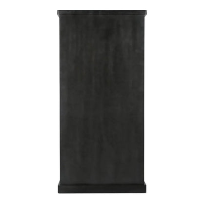 Mona Black Solid Wood With Sliding Doors Tall Cabinet - LOOMLAN - Moe's Home - Accent Cabinets