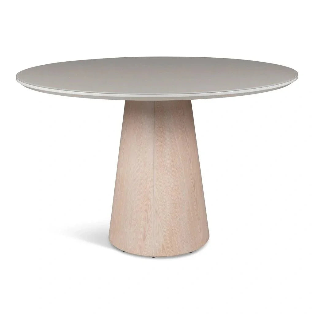 Mona Glass Top Round Dining Table-Dining Tables-Urbia-LOOMLAN