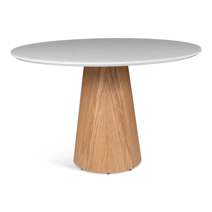 Mona Glass Top Round Dining Table-Dining Tables-Urbia-Branco, Damasco-LOOMLAN