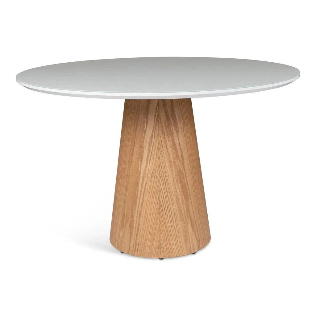 Mona Glass Top Round Dining Table-Dining Tables-Urbia-LOOMLAN