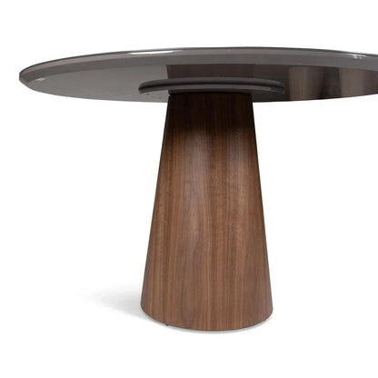 Mona Glass Top Round Dining Table-Dining Tables-Urbia-LOOMLAN