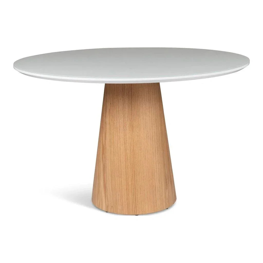 Mona Glass Top Round Dining Table-Dining Tables-Urbia-LOOMLAN