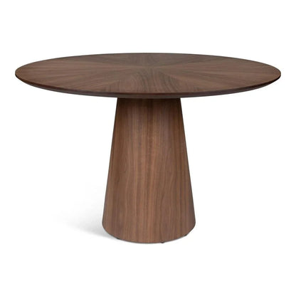 Mona Wooden Round Dining Table-Dining Tables-Urbia-Nogueira-LOOMLAN