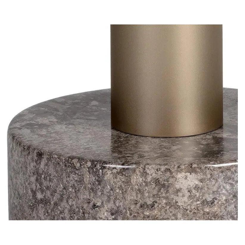 Monaco Marble Based Wooden Round End Table - LOOMLAN - SUNPAN - Side Tables