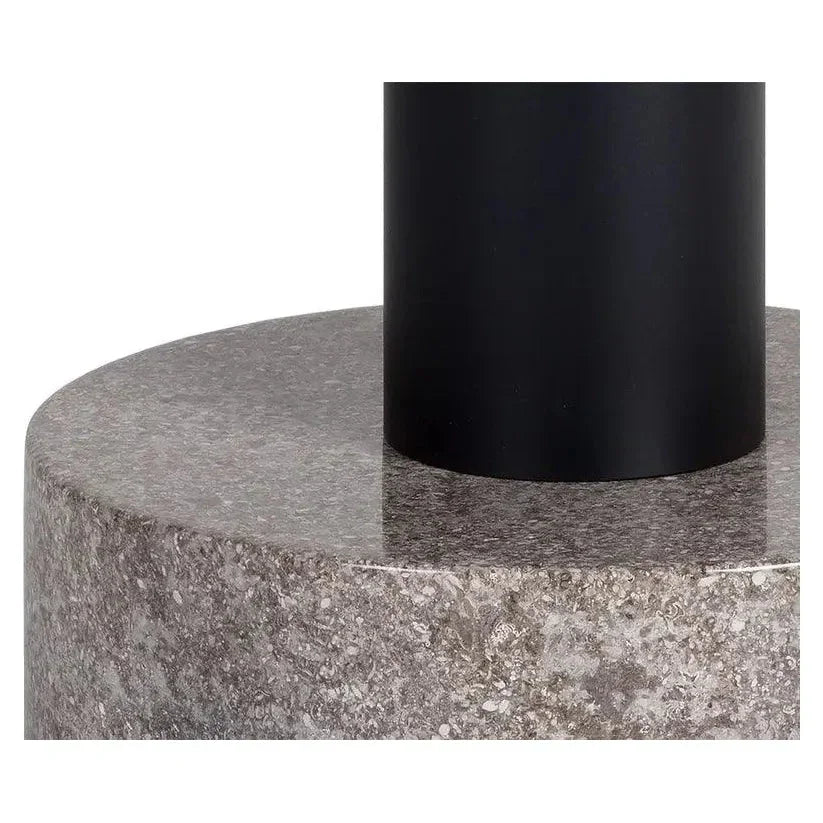 Monaco Marble Based Wooden Round End Table - LOOMLAN - SUNPAN - Side Tables