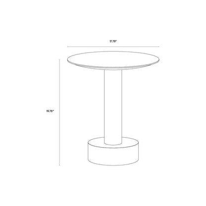 Monaco Marble Based Wooden Round End Table - LOOMLAN - SUNPAN - Side Tables